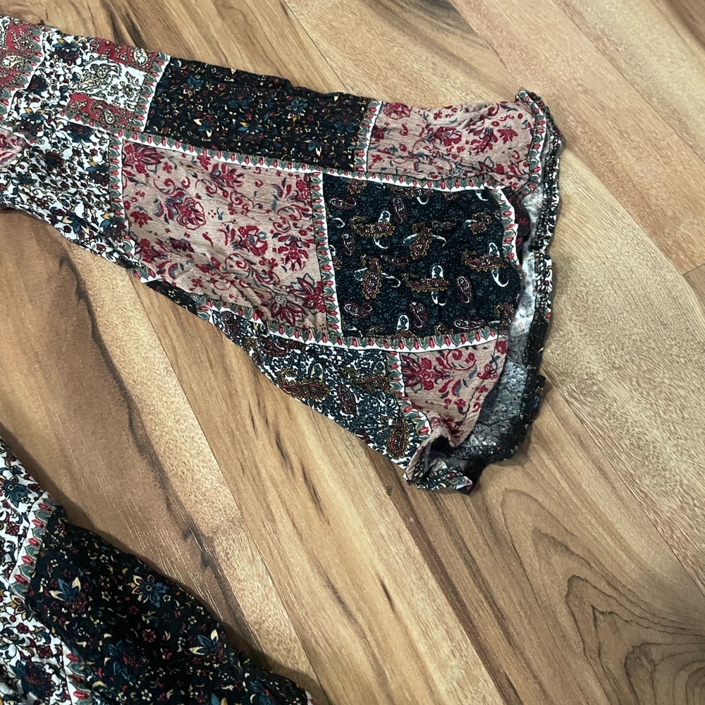 American Eagle Bell Sleeve Patchwork Swing Dress … - image 3